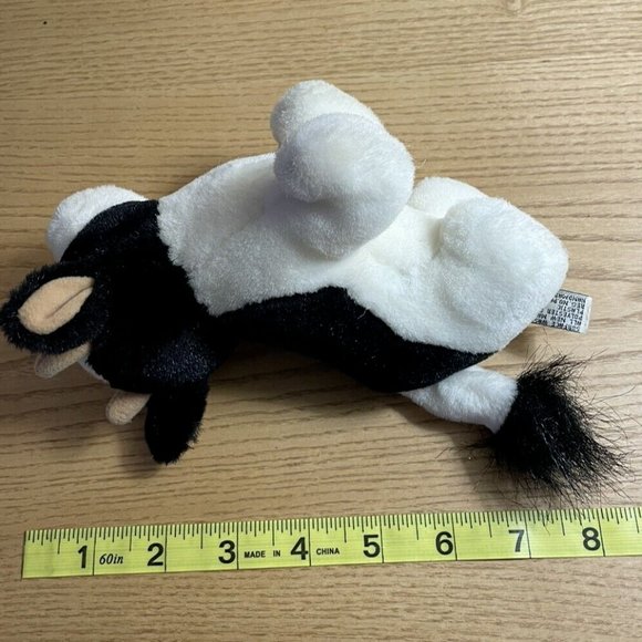 Aurora Cow Plush Black & White Bull Stuffed Animal Toy Holstein Lovey 8” - Picture 7 of 7